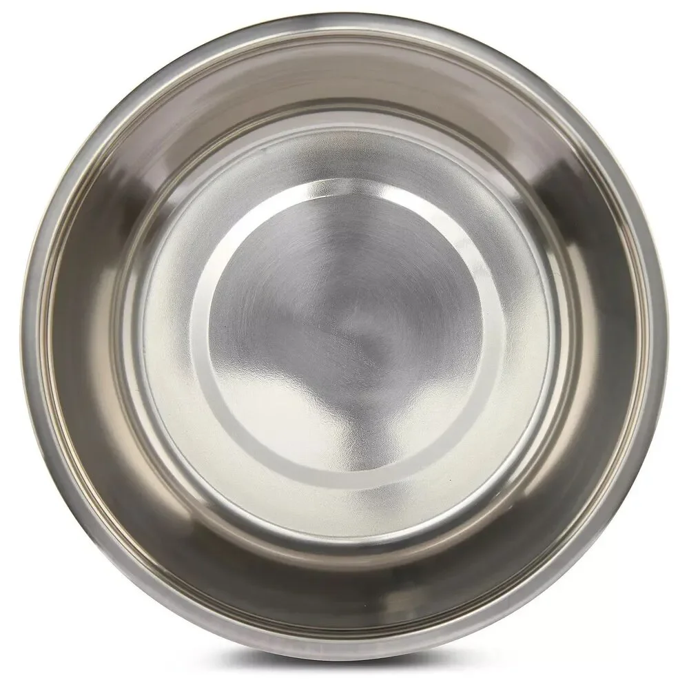 Tan Pet Bowl with Pawprint Design Stainless Steel Dog Food Bowl - large